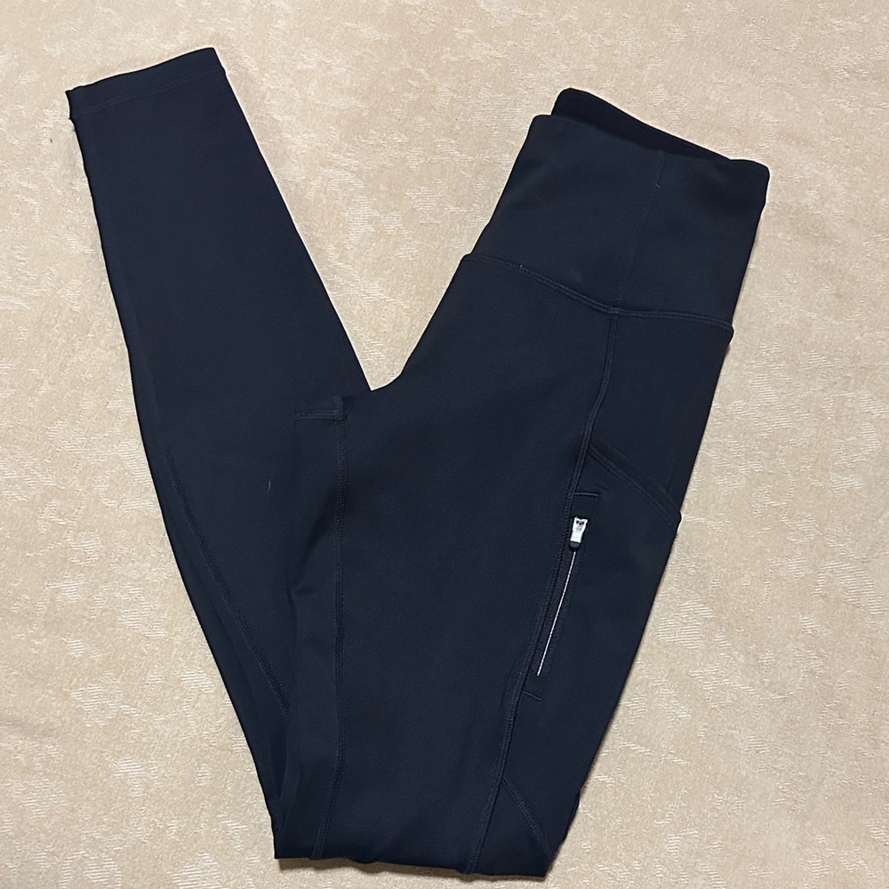 Athleta Tights Black Active Leggings with Zip Pocket - Casual or Dress Up
